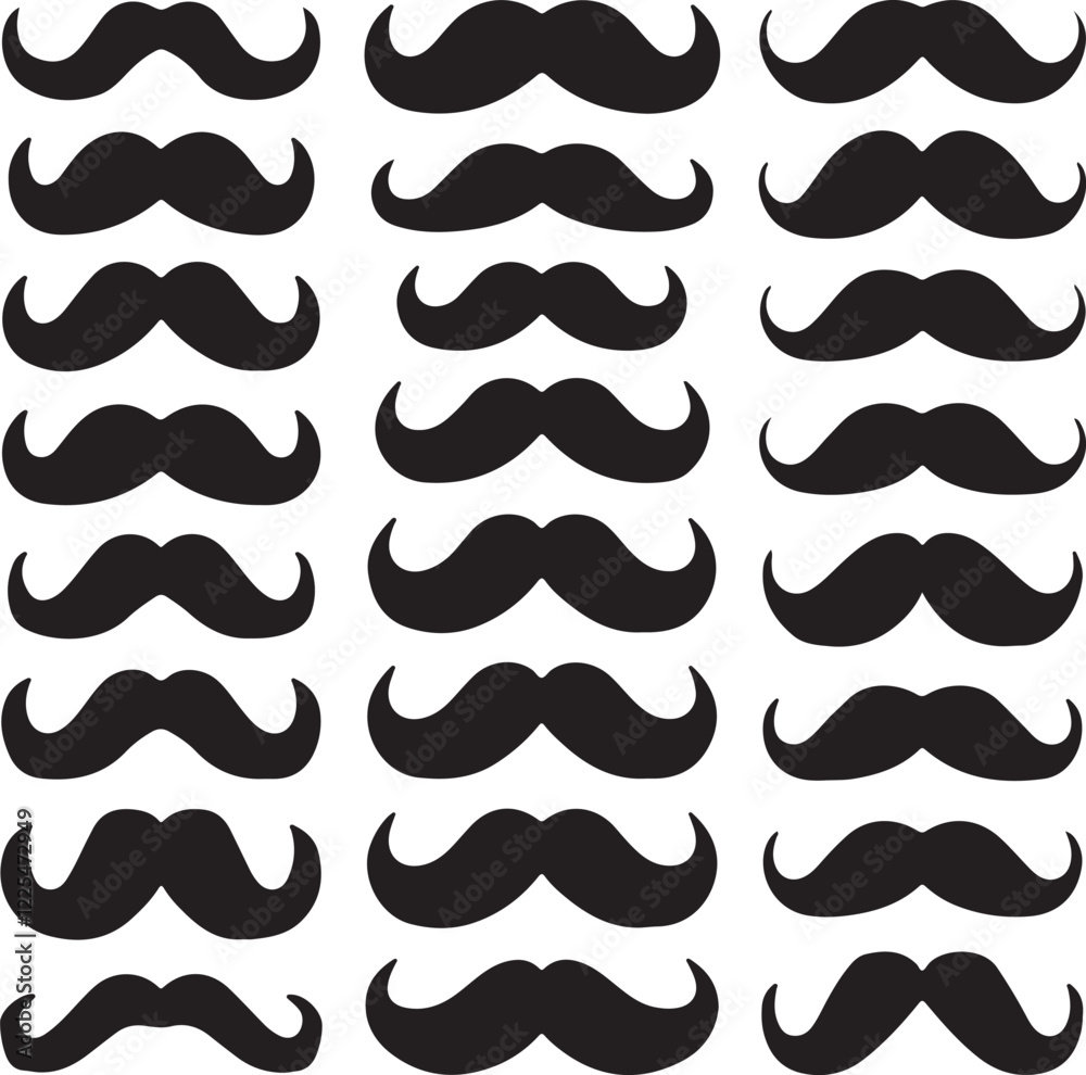 mustache, set, vector, pattern, moustache, illustration, mustache, set, vector, pattern, moustache, illustration,
