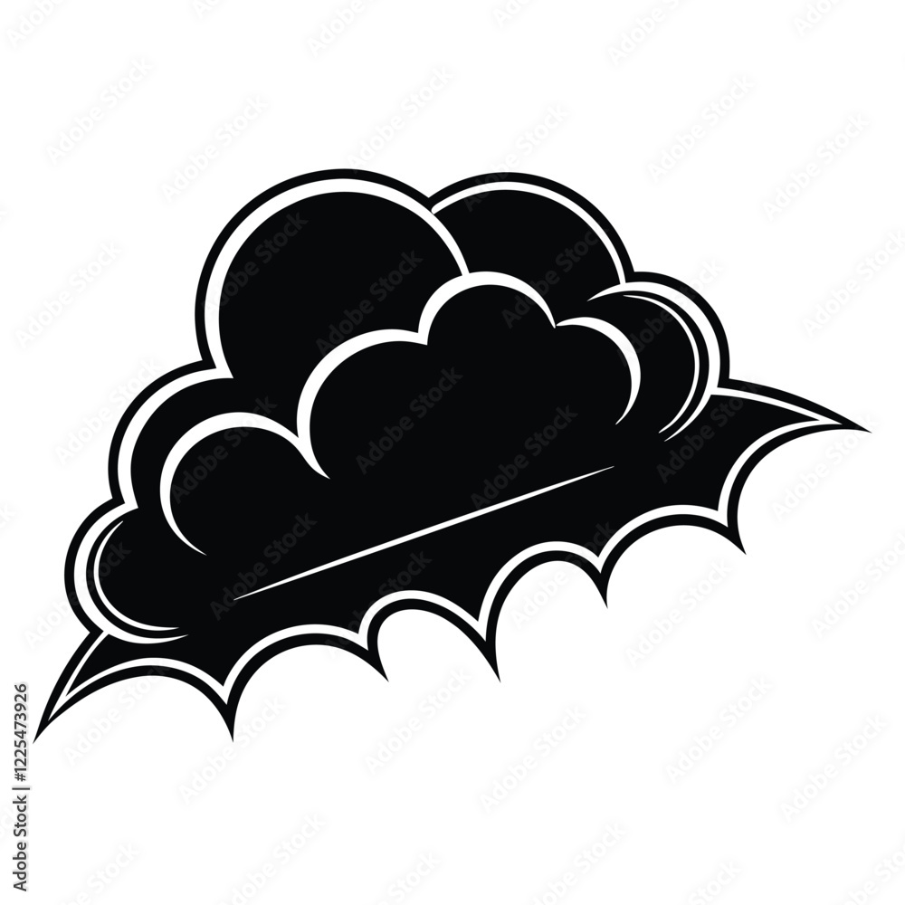 Black Cloud Silhouette on a white background Black Cloud Silhouette on a white background