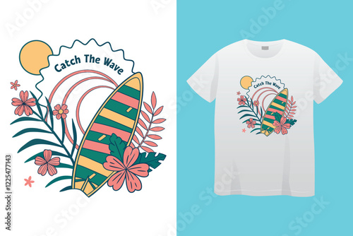 retro wave groove t-shirt design, summer vibes t-shirt typography design, print vector design, sunny day t-shirt design.