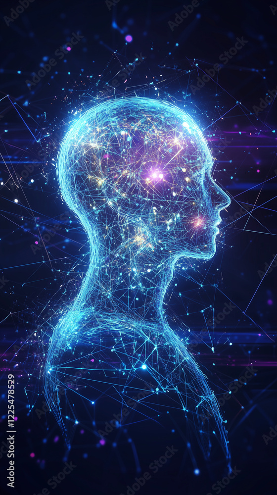 A Futuristic Digital Silhouette of Artificial Intelligence Technology A Futuristic Digital Silhouette of Artificial Intelligence Technology