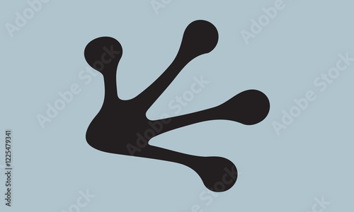 Frog or toad paw footprint Silhouette vector illustration ;frog, wildlife, animal, nature, closeup, amphibian, isolated, green, background, eye, fat, footprint, illustration, toad, white, cute, macro,