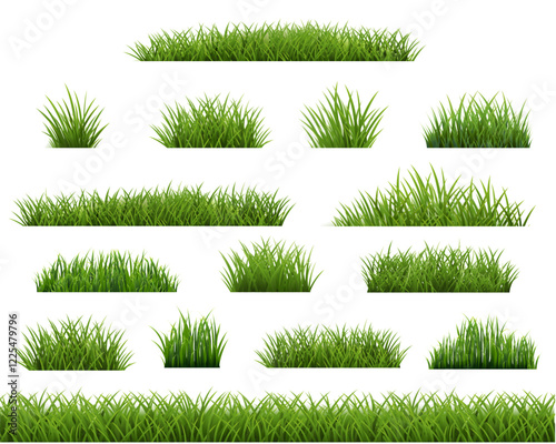 Grass Border Collection White Background