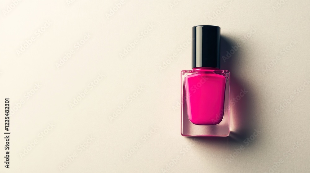 Pink Nail Polish Bottle on a White Background Pink Nail Polish Bottle on a White Background