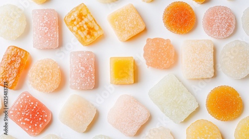 Wallpaper Mural Colorful Assortment of Candy Gummies on White Background Torontodigital.ca