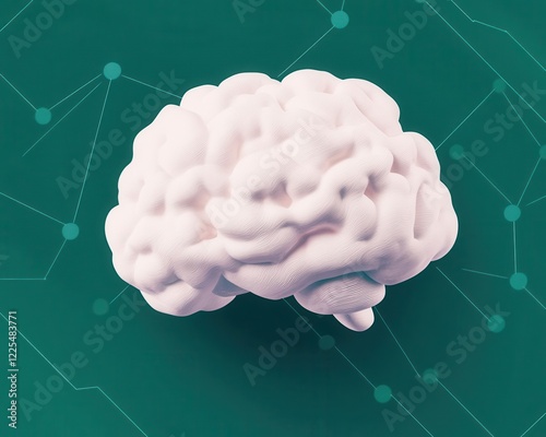 Brainwave activity illustrated as data streams connecting to a secure cyber cloud, advanced neuroscience and cloud tech photo