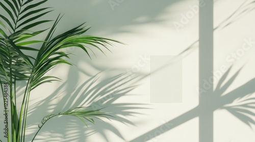 Palm Plant Leaves Cast Shadows On A Wall