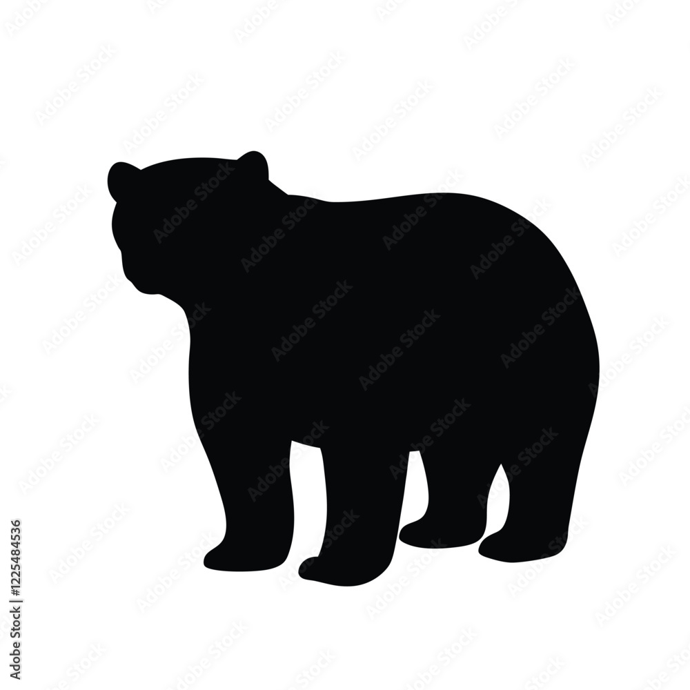 Fototapeta premium silhouette of bear on white background
