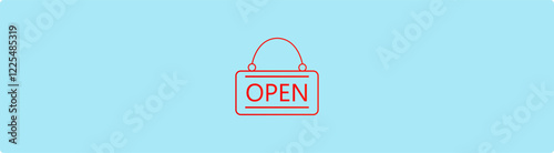 Open Signs. open and closed signs hanging icon vector door welcome sign