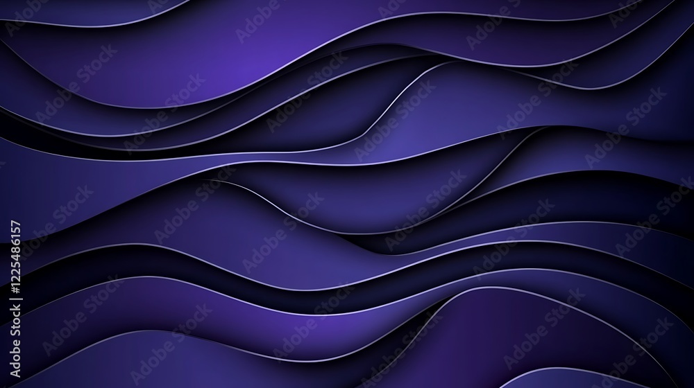 Obraz premium Abstract Purple Waves Layered Design Background