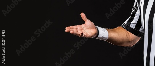 Referee signals touchdown super bowl championship sports event close-up shot action moment photo