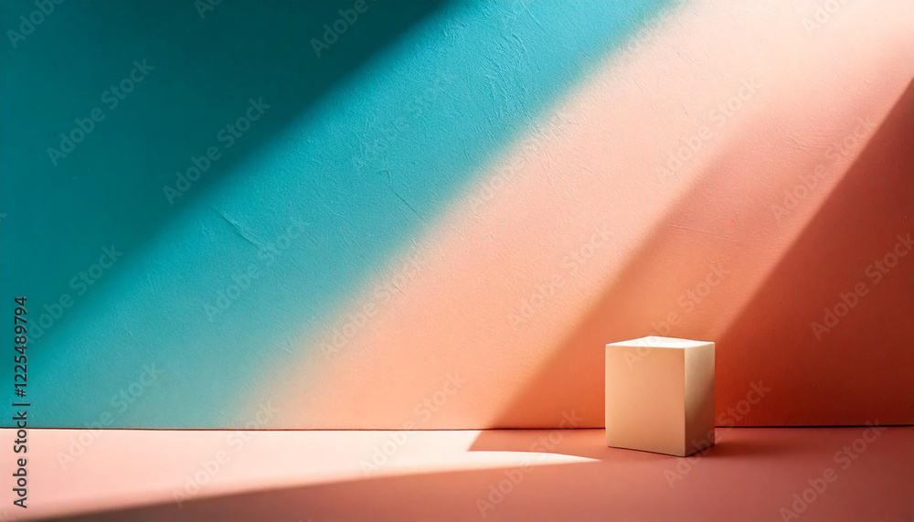 Obraz premium Pastel abstract geometric shapes for product presentations. 