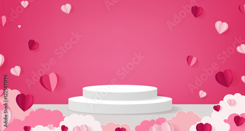 Valentines Day Poster With Hearts