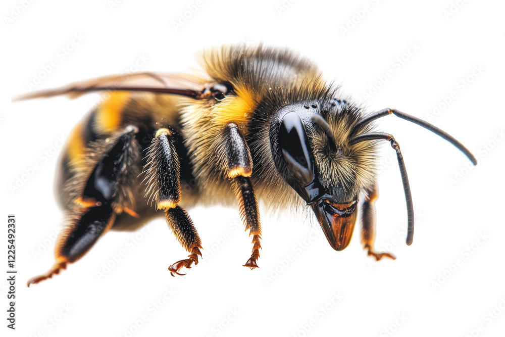 Isolated Bumble Bee Close-up View Isolated Bumble Bee Close-up View
