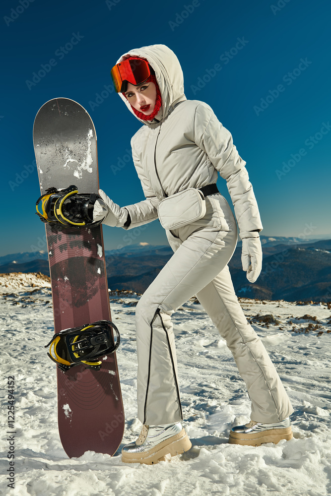 Naklejka premium snowboarder on the slope