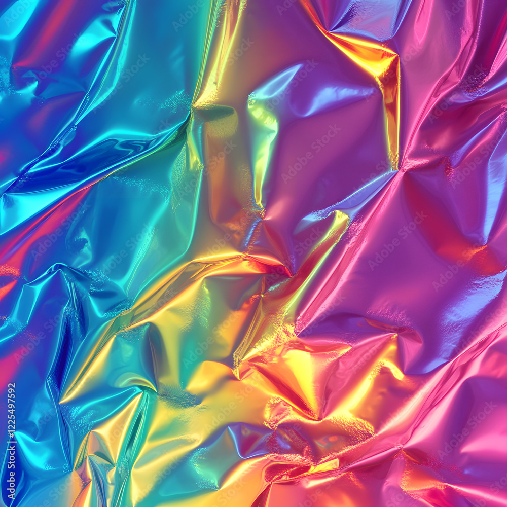 Fototapeta premium Holographic rainbow foil iridescent texture abstract hologram background