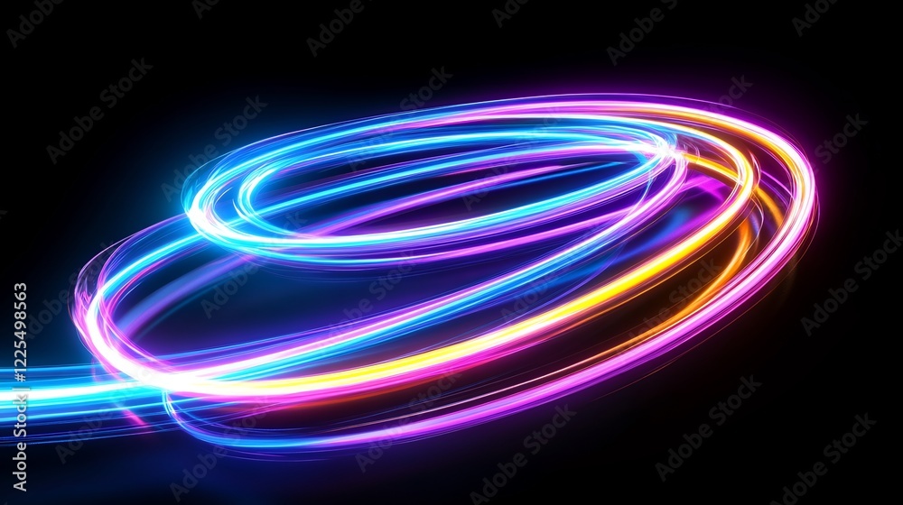Neon light swirls, abstract background, energy, technology Neon light swirls, abstract background, energy, technology