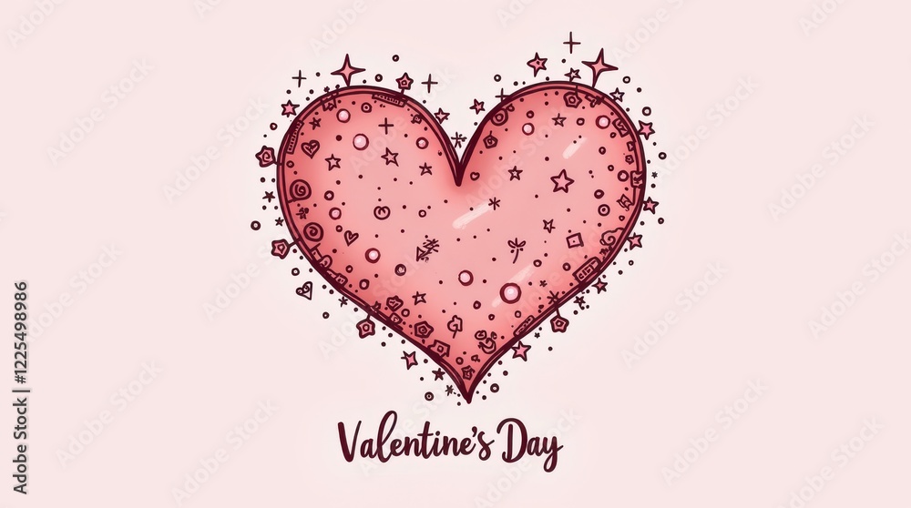 Valentine's day love wallpaper design heart shape digital art soft colors graphic concept