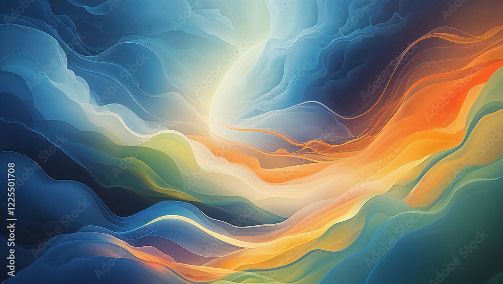 Obraz premium Colorful abstract waves flowing seamlessly creating dynamic patterns
