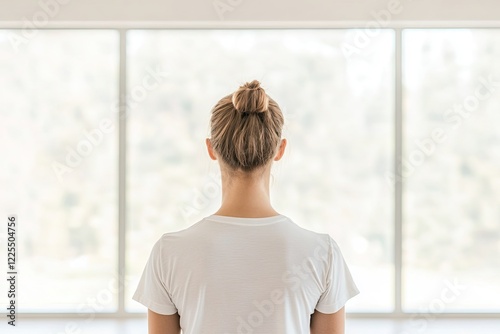 woman standing confidently in bright yoga studio her posture strong as sunlight streams through large Free Download woman standing confidently in bright yoga studio her posture strong as sunlight streams through large - GFXLoad