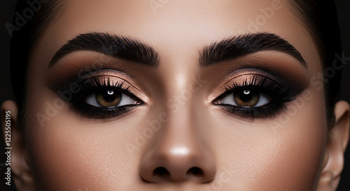 Stunning Close-Up of Woman's Eyes with Smoky Eye Makeup