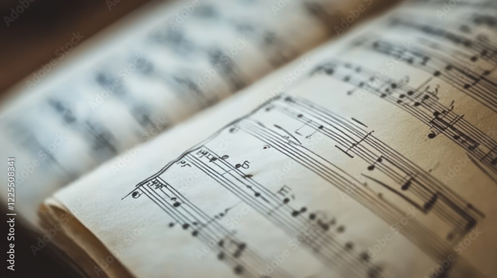 Sheet Music Close Up Reveals Musical Notes Sheet Music Close Up Reveals Musical Notes