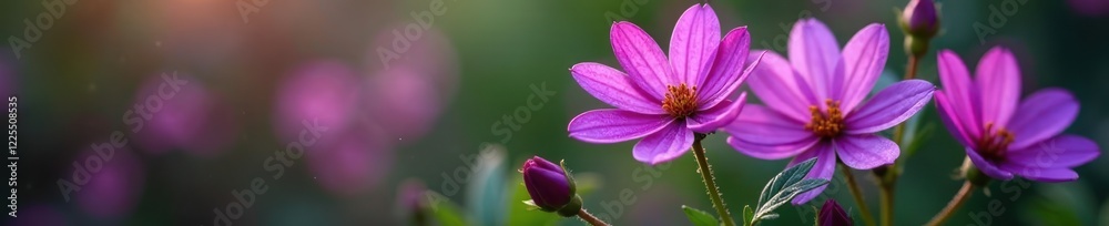 Wet purple dimorphoteca flowers in full bloom, plant, blossom, bloom Wet purple dimorphoteca flowers in full bloom, plant, blossom, bloom
