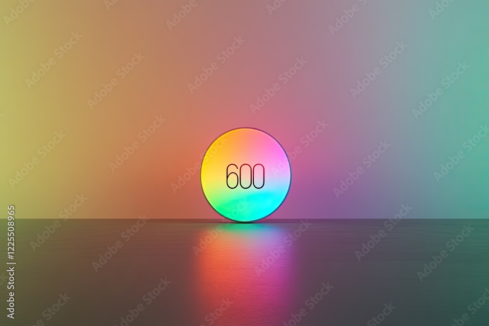 minimalist cartoon clock with time 6:00 in style of emoji on black background 3d render holographic gradient colors minimalist cartoon clock with time 6:00 in style of emoji on black background 3d render holographic gradient colors