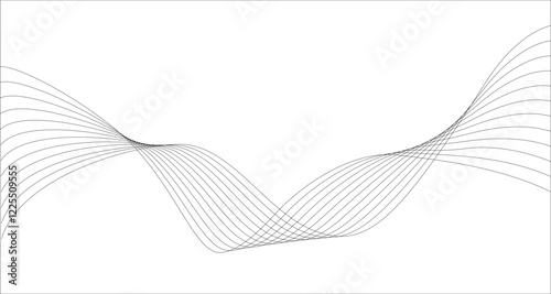 Trendy geometric background of smooth wave blend lines. Vector illustration for banners, posters, covers. Abstract modern design.