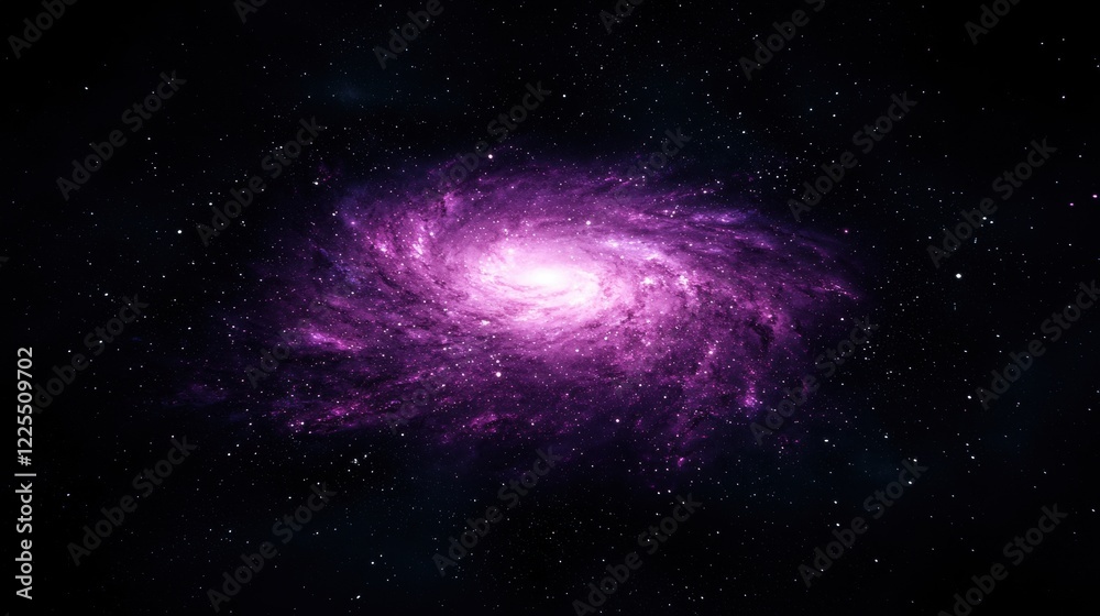 Fototapeta premium Stunning spiral galaxy glowing in vibrant purple hues