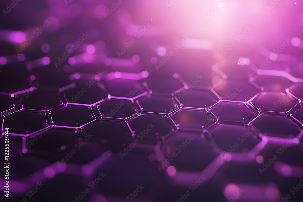 Fototapeta premium Abstract purple technology hexagonal background