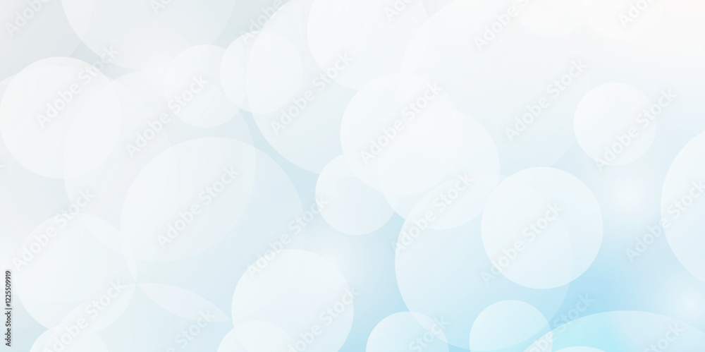Beautiful blue soap bubbles float as background. Dreamy soft focus wallpaper backdrop. Light blue diffuse glowing floating holiday circle dots pattern. 3d rendering.
