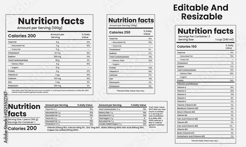 Nutrition facts,nutrition list,information label design