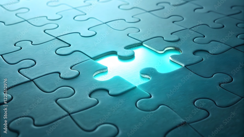 Puzzle Piece Missing in Light with Soft Shadows and Textures Puzzle Piece Missing in Light with Soft Shadows and Textures