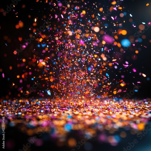 Wallpaper Mural Multicolored Confetti Burst Against Black Background Torontodigital.ca