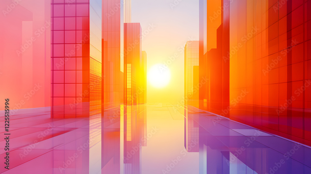 Abstract architectural background, vertical geometric shapes, sun reflection. Abstract architectural background, vertical geometric shapes, sun reflection.