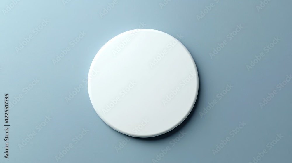 White Circular Object on a Blue Background White Circular Object on a Blue Background