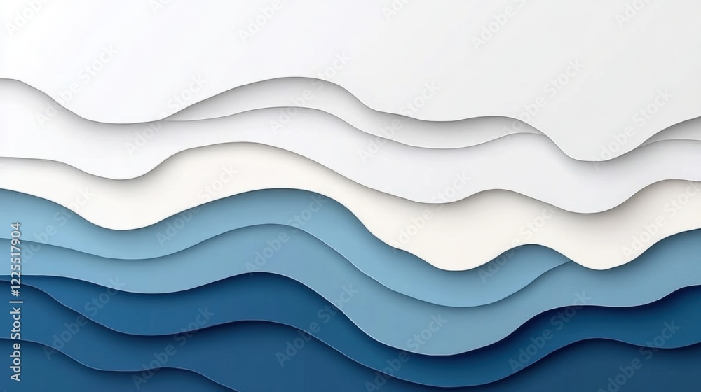 Obraz premium Abstract Blue and White Wave Pattern