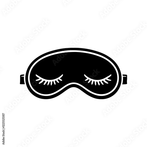 Eye sleeping mask icon silhouette vector illustration design on white background.