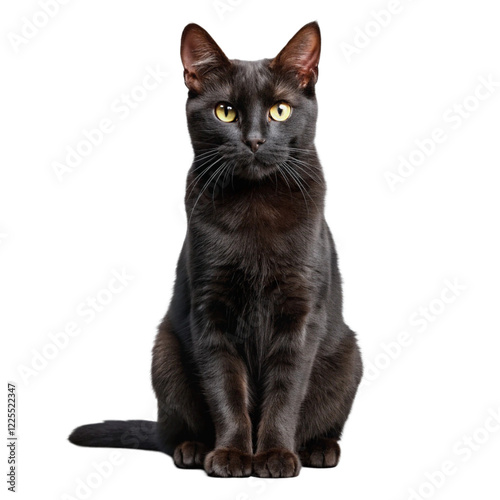 black cat isolated on transparent background