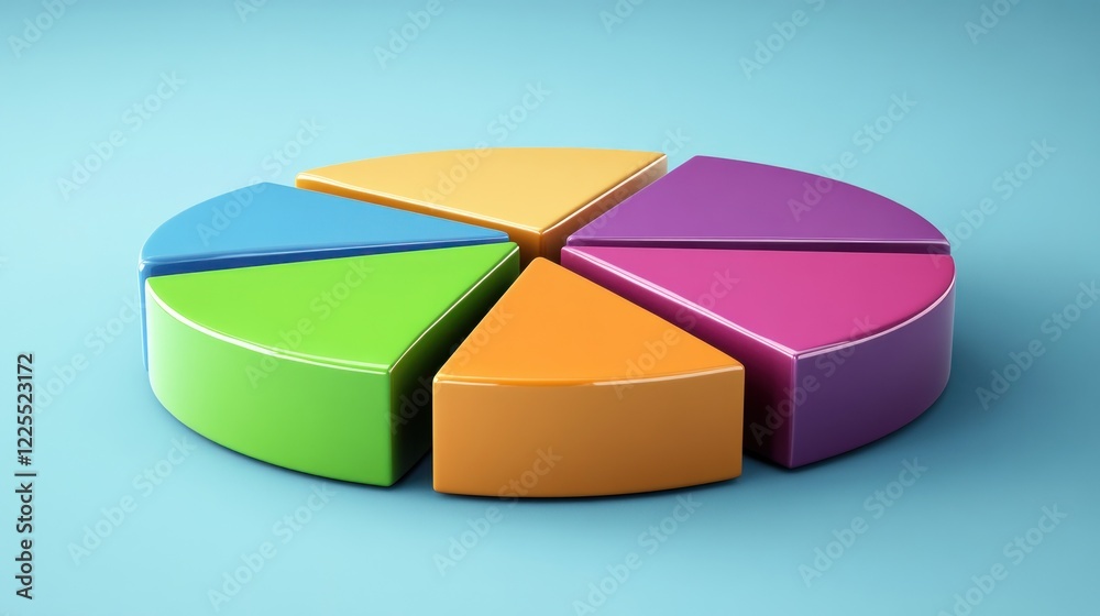 Obraz premium Colorful Three Dimensional Pie Chart Data Representation