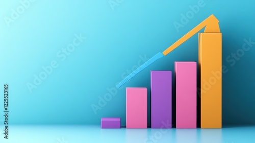 Free Download Colorful Bar Graph Shows Upward Trending Growth - GFXLoad