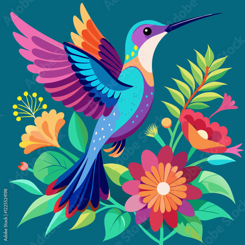 hummingbird and flower