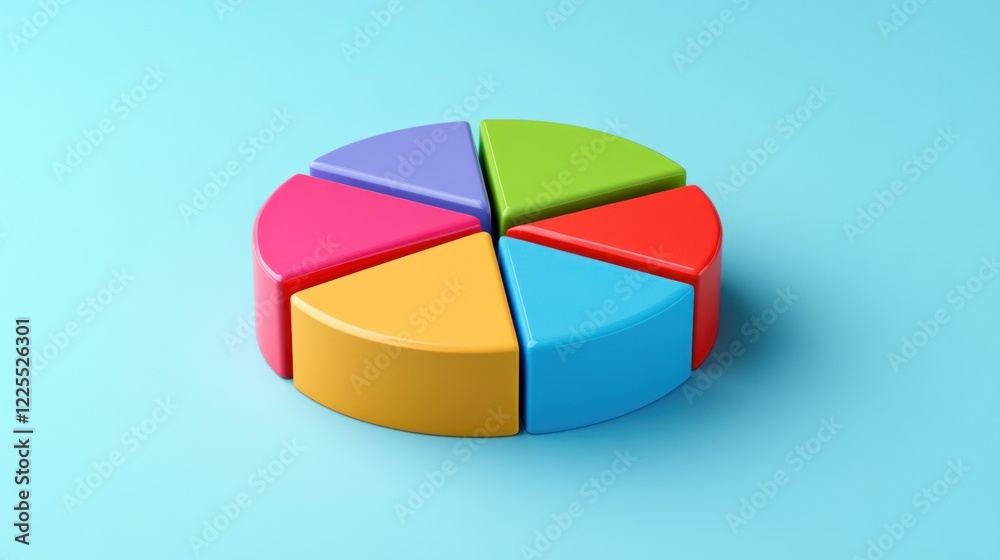 Fototapeta premium Colorful Three Dimensional Pie Chart Data Representation