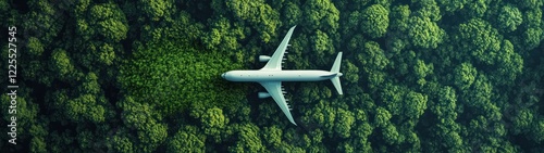 Wallpaper Mural Airplane Flying Over Lush Green Forest Canopy Torontodigital.ca