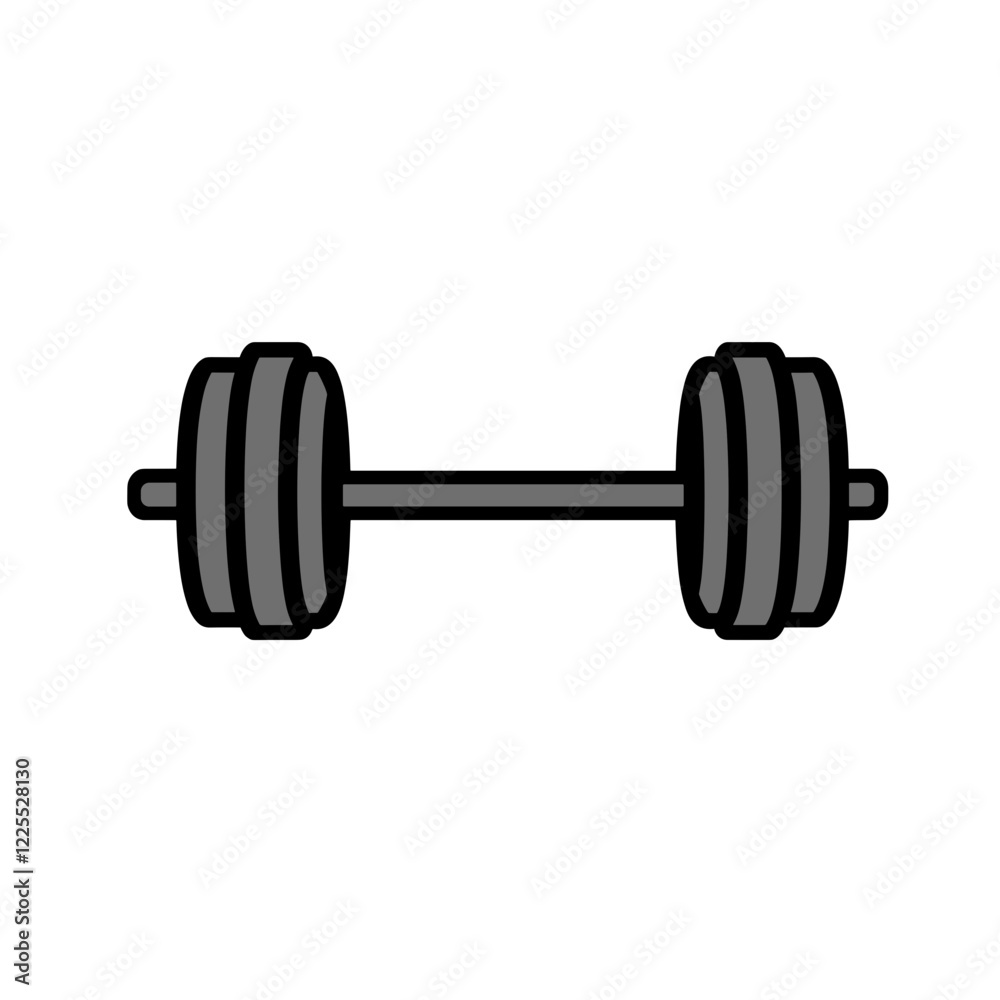 Vector dumbbell icon in flat design style on white background Vector dumbbell icon in flat design style on white background