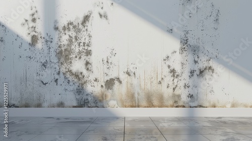 White room wall showing mold infestation