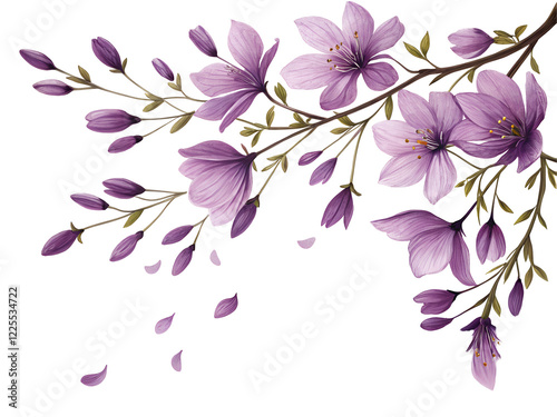 Wallpaper Mural Purple falling flowers isolated on white background .PNG transparent
 Torontodigital.ca