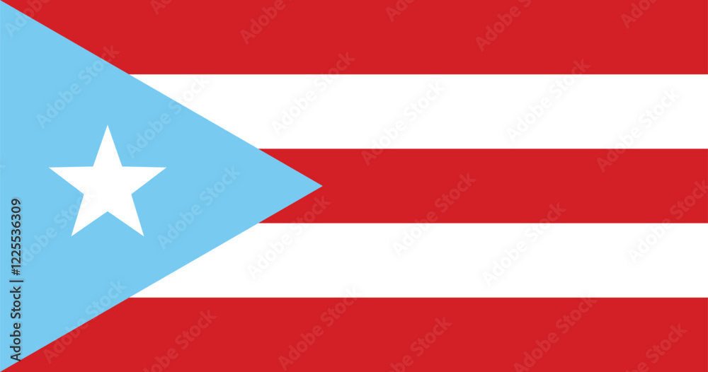 Puerto Rico Light Blue (1895-1952) Flag Vector Illustration Premium Quality