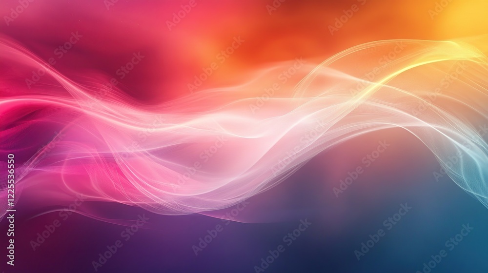 Obraz premium Abstract Colorful Waves Flowing Smoothly Across a Gradient Background