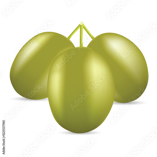 
Olives are brownish green Black and white background vector file 3d style natural food